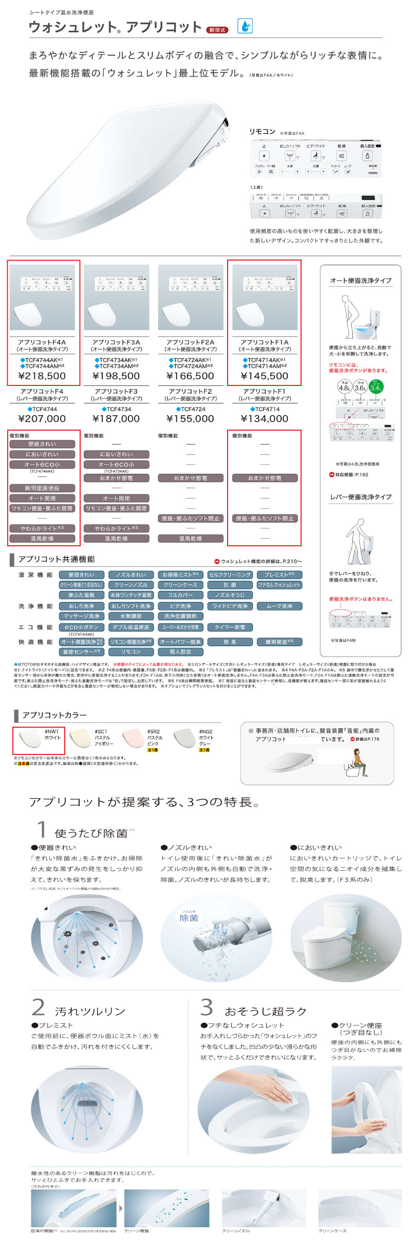 TOTO ピュアレストQR+アプリコット apricot商品説明