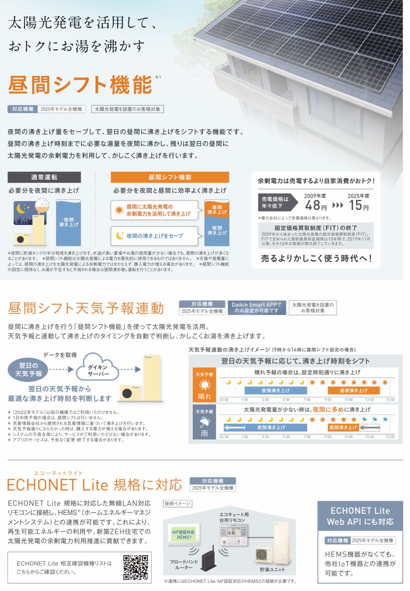 ダイキンエコキュート Nシリーズ 昼間シフト機能