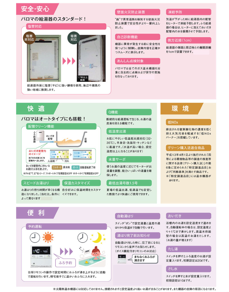 パロマ エコジョーズ給湯器 オートタイプ 商品説明